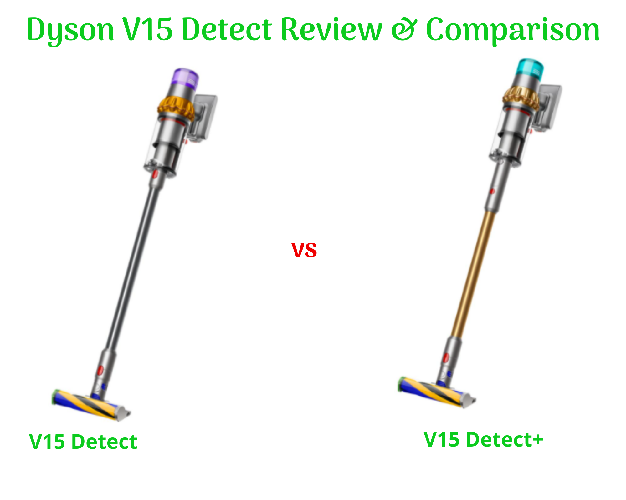 Dyson V15 Detect vs Detect+ Comparison